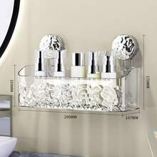 1pc Suction Cup Storage Rack Bathroom Shelf No Drilling Bathroom Sink Hanging Basket Wall Mounted Storage Rack - Multicolor - View 6