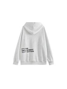 Korean Style Niche Letter Print Sweatshirt Women Autumn/Winter Loose Fit Pullover Versatile Top - White Gray - View 5