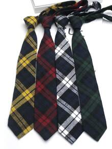 1pc Large Plaid Handmade Necktie, Suitable For Casual, Street, Daily, Party, Gift For Men And Women - Multicolor - View 7