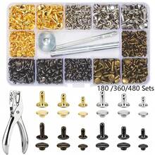 480/360/180pcs Leather Rivets, Leather Rivet Set, 4 Colors 3 Sizes Leather Rivets And Buttons, Suitable For Leather Craft, Clothing, Shoes, Boots, Bags, Decoration - Multicolor - View 11
