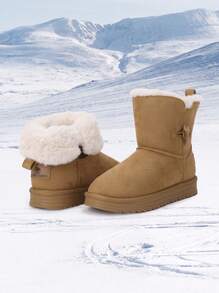 CAMEL CROWN Women's Snow Boots, New Winter Style, Fleece Lining, Warm & Thick, Cold-Proof & Anti-Slip, Casual Ankle Boots - Camel - View 1