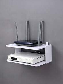 1 cái giá treo tường đựng router và WiFi, giá đỡ hộp TV, kệ lưu trữ treo tường 2 tầng - giá quản lý dây cáp cho modem, hộp TV và phụ kiện TV, thiết kế lưu trữ trang trí tiết kiệm không gian - Nhiều màu - Xem 6