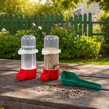 3pcs Bird Feeding & Watering Set (2 Feeders + 1 Feeding Scoop) Automatic Pet Parrot Feeder & Water Dispenser Combo - one-size - View 8