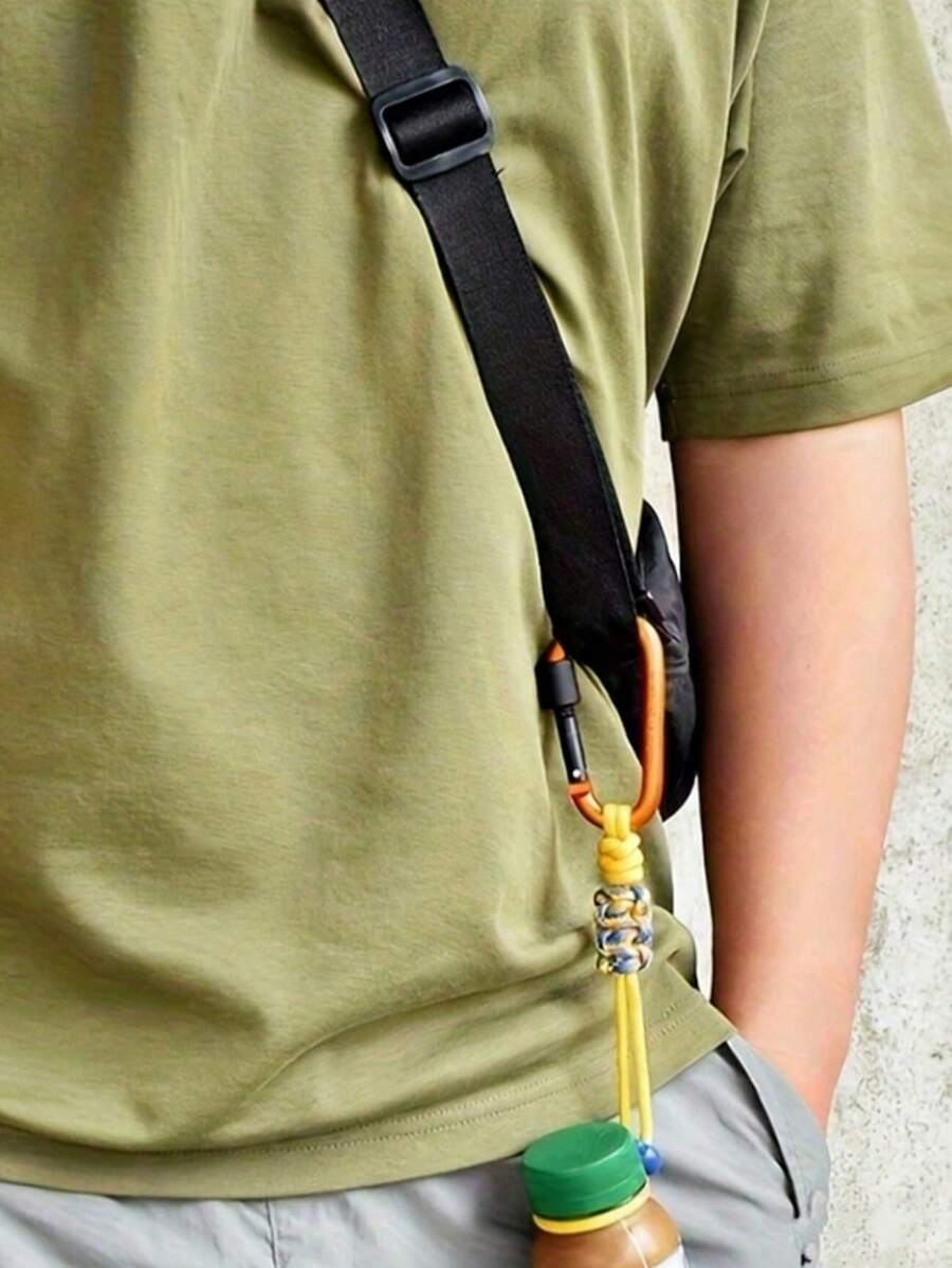 Multifunctional Outdoor Camping Accessory, Durable Braided Rope Keychain With Anti-Loss Strap And Water Bottle Hook, Multifunctional Hiking Backpack Clip, Portable Water Bottle Hanging Rope, Suitable For Hiking, Camping, Cycling, Beach And Other Occasions - Multicolor - View 1