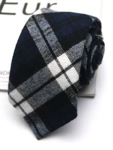 1pc Large Plaid Handmade Necktie, Suitable For Casual, Street, Daily, Party, Gift For Men And Women - Multicolor - View 5