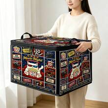 Multi-Size Options, Fun Cartoon Print Foldable Storage Box With Zipper Handle, Upgraded Fabric Large Capacity Storage Bin, Suitable For Wardrobe, Dorm, Underbed Storage, Organizing Clothes, Bedding, Toys, Miscellaneous Items, Home Moving Organization Storage Box - Multi-color - View 5