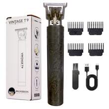 Men's Dragon Pattern T9 Hair Clipper, USB Rechargeable Wireless Hair Trimmer, 0mm Bald Head & Beard Clipper With Guide Combs - Black - View 1
