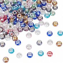 28/58/108pcs Multi-Faceted AB Color Acrylic Spacer Beads, Large Hole Design, Suitable For DIY Jewelry Making, Such As Bracelets, Necklaces And Earrings - Assorted Colors - View 8
