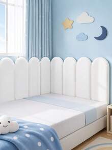1pc 40x20cm/50x20cm PU Anti-Collision Wall Panel, Soft Padded Headboard Wall Cushion, Arched Bedroom Wall Decor, Bedside Protection Backrest Board, Home Decor - A - View 3