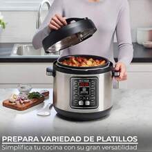 Olla de Presión Multifuncional digital capacidad de 6 Litros  - 9 Programas Automáticos - Arrocera, Vaporera, olla presión y Cocción Lenta, incluye accesorios, ideal para  frijoles, pollo, carne, arroz, multigranos - Tipo de Enchufe A USA (110-127V) - Ver 2