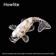 1pc Crystal Ore & Epoxy Resin Fish Figurine - Cute Koi Fish Decor, Creative Home Decoration, Office Desk & Car Ornament, Unique Holiday Gift - Multicolor - View 12