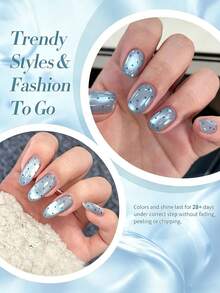 BORN PRETTY 10ml Glass Cat Magnetic Gel Polish Options UV LED Nail Gel Crescent Bay Soak Off DIY Manicure For Party Daily Nail Design - Baby Blue - View 7