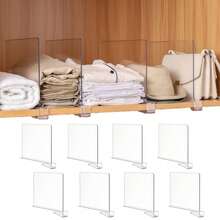 8/6/4/2/1pcs Closet Dividers, Transparent Wardrobe Storage Separators, No-Drill Clip-On Closet Organizer, Prevent Clothes Storage Bags From Sliding And Clutter, Save Closet Space, Suitable For Bedroom Wardrobe, Storage Room, Rental Apartment And Home Closet Organization, One For Storing Separating Closet Storage Organizer Rack, Used For Storing Handbag Storage Organizer - Multicolor - View 11