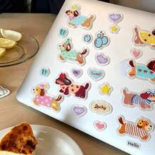 1pc Creative Heart-Shaped Dachshund Jelly Decorative Printed Sticker, Suitable For DIY Phone Case Lens Decoration, Earphone/Phone Case/Laptop DIY Decorative Patch - A - View 5