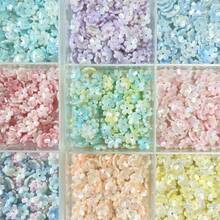 60pcs Multicolor Pearl Luster Cherry Blossom Acrylic Center Hole Loose Beads For DIY Bracelets, Phone Charms, Keychains Handmade Craft Supplies - Multicolor - View 10