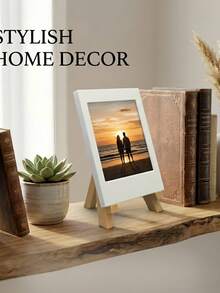 White Mini Photo Easel Frame, Reusable Desktop Photo Display Stand, Multi-Scene Decorative Photo Holder, Aesthetic Birthday Anniversary Holiday Gift, Suitable For Friends Classmates Home Office Desktop Decoration - Multicolor - View 4