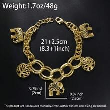 1条优雅俏皮的14K镀金大象与生命之树装饰手链，适合女性日常佩戴、参加派对，也是送给朋友的绝佳礼物。 - 金色4 - 查看 6