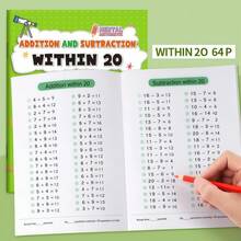 1pc 64-Page Addition & Subtraction Practice Book For Numbers 10-100, Children's Mental Math Arithmetic Workbook, Preschool Kindergarten Early Education Stationery For Ages 3-8, Halloween Decor Christmas Gift, Random Style - Multicolor - View 3