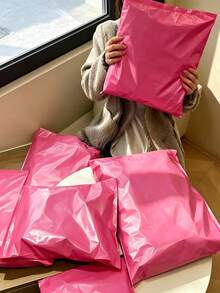 10/20pcs Rose Red Polyethylene Courier Bags, M L XL Mixed Sizes, Self-Adhesive Seal Mailing Bags - Multiple Styles - View 5