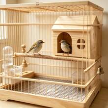 Parrot Wooden House Rabbit Flower Branch Mouse Hamster Wooden Nest Guinea Pig House Bird Nest Peony Pure Solid Wood Pull-Out Easy To Clean Cool House - View 6