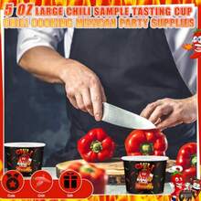 200 Pcs Chili Cook Off Party Decorations Disposable Chili Cook Off Paper Tasting Cups Food Sample Bowls For Mexican Party Supplies - Red Black - View 5