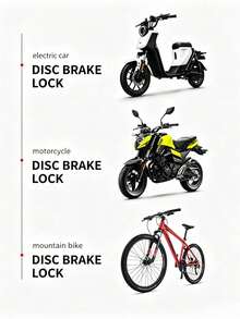 1pc Motorcycle/Electric Bike/Bicycle Anti-Theft Disc Brake Lock, With 2 Keys And Mounting Bracket, 3 Colors Available - Multicolor - View 8