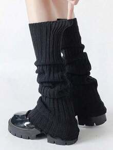 1 Pair Women's Cute Knitted Dance Leg Warmers, Comfortable Leg Sleeves, Ballet Style Boot Leg Socks, Suitable For Autumn/Winter And Daily Wear - Multicolor - View 8