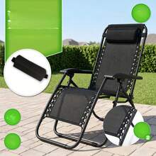 Adjustable Folding Lounge Chair, Portable Outdoor Recliner with Sturdy Frame, Foldable Sun Lounger for Beach Camping Patio Poolside Office Napping - 72 cm - Übersicht 4