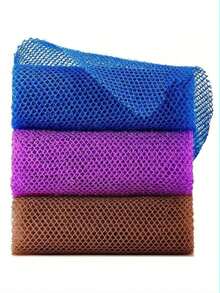 1pc African Bath Sponge, Long Mesh Bath Sponge, Exfoliating Body Brush, Back Brush, Makes Skin Smoother, Suitable For Daily Use, Purple - Violet Purple - View 1