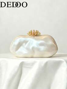 New Metal Decor Shoulder Bag For Women, Spring/Summer - White - View 7
