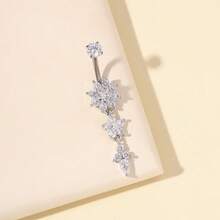 單件三件組鈦金戒指，鑲嵌21顆立方鋯石 - 銀色 - 查看 1