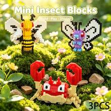 Children's Insect World Building Block Set, Bee Butterfly Crab DIY Assembly Model, Boy Girl Educational STEM Puzzle Toy, Creative Learning Building Block Gift, Children's Birthday Holiday Creative Hands-On Learning Construction Blocks - Multicolor - View 13