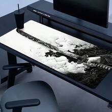 Black & White Samurai Sword Pattern Extra Large Gaming Keyboard Pad Durable Mouse Pad Office Small Mouse Pad Laptop Keyboard Pad Study Desk Mat - Rubber Back Non-Slip Multiple Sizes Available XL XXL - Suitable For Home Office Work Gaming Room Back To School Accessories Holiday Gift For Boyfriend And Girlfriend - Samurai Sword - View 6