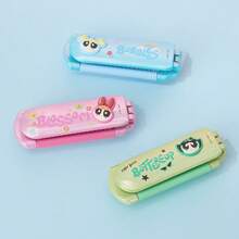 Miniso The Powerpuff Girls 2-In-1 Folding Hairbrush With Built-In Mirror, Portable Pocket Air Cushion Massage Comb, Suitable For Girls' Travel And Daily Use - Multicolor - View 3