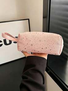 1pc Ins Style Star Print Makeup Bag, Portable Large Capacity Toiletry & Stationery Storage Bag, Multi-Color Star Print Polyester Material, Minimalist Casual Style, Suitable For All Seasons, Ideal For Teens And Adults, Travel School Daily Bathroom Cosmetics Storage,Makeup Organizer,Room Decor - Multicolor - View 13