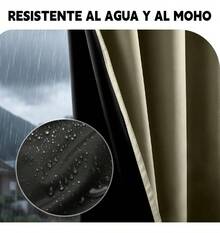 AMOROSA 2 Piezas Cortinas Blackout 300*230 cm para Ventana,Suaves y Elegantes,Ayudan a Bloquear la Luz y Proteger la Privacidad, Selección Familiar para Recámara,Sala,Dormitorio y Hogar-Beige - Beis - Ver 8