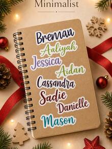 Customized Name Stickers Waterproof Vinyl Decals, 1-30pcs Creative Handwritten Art Font, Suitable For Bridesmaid Gifts, Birthday Party Decoration, Can Be Applied To Car Body, Car Hood, Car Window, Storefront, Etc., Customizable Team Name - Multicolor - View 9