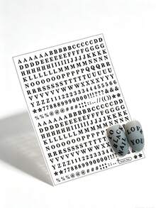 1sheet Letter Graphic Nail Art Sticker Nail Stickers DIY Nails Nail Supplies - Black - View 5