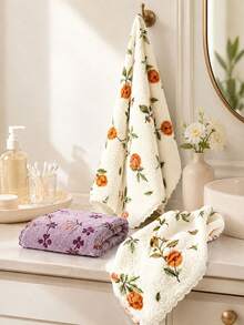 New Floral Pattern Multi-Purpose Towel - A Quick-Drying, Thickened And Widened Face Towel. Soft Material, Machine Washable And Reusable Cleaning Tool, Suitable For Face Washing, Cleansing, Makeup Removal, And All Skin Types. - Multicolor - View 4