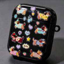 1pc Creative Heart-Shaped Dachshund Jelly Decorative Printed Sticker, Suitable For DIY Phone Case Lens Decoration, Earphone/Phone Case/Laptop DIY Decorative Patch - A - View 2