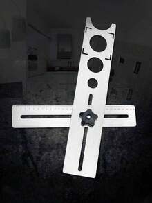 1pc Tile Drilling Positioning Tool, Marble Wall & Floor Tile Drill Bit, Glass Hole Opener, Multi-Function Measuring Tool - Measuring Tools - View 2