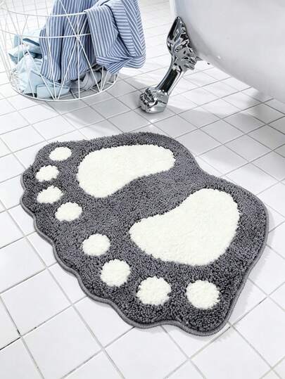 Creative Large Footprint Bath Mat, Absorbent Quick-Dry Foot Pad, Non-Slip Door Mat For Home Bathroom And Washroom, Dense Plush Dirt-Resistant Bathroom Rug
