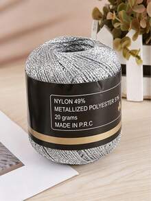 Shiny Gold & Silver Yarn Set, Metallic Glitter Crochet Thread, Lightweight Decorative Yarn, Suitable For Gift Wrapping, DIY Crafts, Holiday Decor, Bow Making, Greeting Card Decoration, Party Accessories - Multicolor - View 3