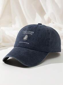 1pc True Crime Detective Couch Division Baseball Cap Washed Polyester Distressed Dad Hat Casual Adjustable Size Printed Funny Gift Cap - A - View 6