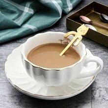 2Pcs Stylish Cute Kawaii Cat Design Spoons, Stainless Steel Coffee Mixing Drinking Spoons, Lovely Household Tableware, Random Color Delivery - Random Color - View 3