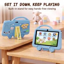 TABWEE 7吋兒童平板電腦 Android 11 K8 平板，教育平板 HD+ IPS 1024*600 解析度，四核處理器，2GB (2+4) RAM，32GB，3000mAh 電池，WiFi（不含適配器） - 藍色 - 查看 6