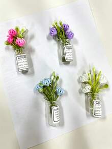 Mini Vase Desktop Ornament, Mini Fridge Magnet Resin Miniature Fridge Accessory Kitchen Decoration (Multi-Color) Holiday Gift - Multicolor - View 4