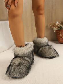 Autumn/Winter New Warm Versatile Minimalist Women's Snow Boots Non-Slip Short Boots Shoes - Grey - View 2