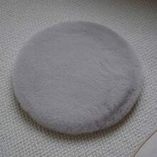 1pc Nordic Style Light Color Solid Minimalist Modern Round Faux Rabbit Fur Fabric Soft Round Decorative Rug, Photo Prop Washable Fabric, Create Cozy And Atmospheric Home Decor - Multicolor - View 12