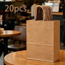 1/10/20pcs Natural Kraft Paper Bags, Durable, Suitable For Baking, Milk Tea, Coffee, Gifts, Party Favors And More - Multicolor - View 7